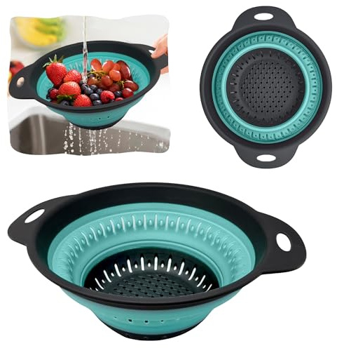 Collapsible Silicone Colander, Drain Basket for Pasta Vegetables Rice