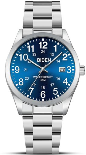 LN LENQIN Uhren Herren Edelstahl Herren Uhr Analog Quarzuhr 30M Wasserdicht Armbanduhrherren Mode Casual Designer Uhr für Männer