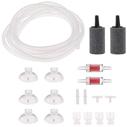 Aquarium Oxygenation Kit, Air Pump Accessories Set with Airline Tubing, Air Stones, and Check Valves for Fish Tank