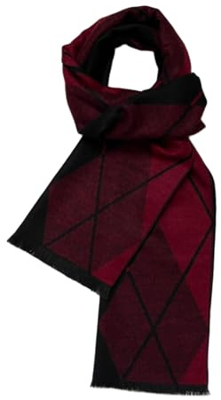 WESTEND CHOICE Winter Scarf for Men & Women Plaid Soft Winter Neckwear Men’s Scarf Classic Winter Warm Tartan Scarves 180x30 cm (Burgundy)