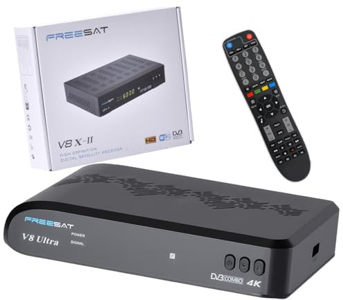 GTMedia V8 Ultra 4K UHD Satellite TV Receiver, DVB-S2X/T2/C/ISDB-T/ATSC-C Combo Decoder, H.265 HEVC, Built-in 2.4G/5G WiFi & Bluetooth, CA Card Slot, PVR Ready, Multi-Stream Support