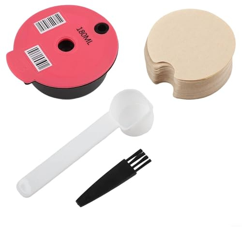 Wiederverwendbares Kaffeekapsel-Set mit Silikondeckeln, Löffel und Bürste, für Kaffeemaschinen der Tassimo-Serie, inklusive 60 ml und 180 ml Größen für Küchenbrühkomfort (B)
