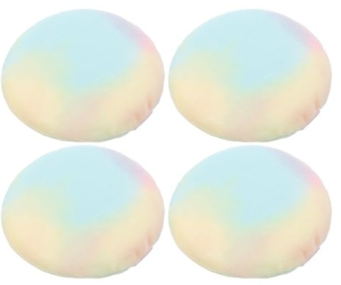 VILLFUL Borla para Polvos Fijadores Grande de 10,5 Cm, Juego de 4 Piezas de Terciopelo Lavable, Aplicador de Maquillaje Corporal y Facial, Accesorio Colorido para Belleza y