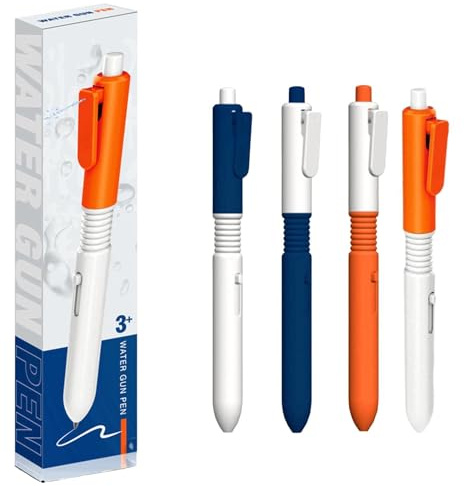 4 st Prank Squirt Pen, Vatten Squirting Penna Kreativ Skrivbar Vattenspel, ater Game Fighting Toys, Press To Spray Vattenprank Toy, Multifunktionell Bärbar Squirt Gag Rolig Trick Toy