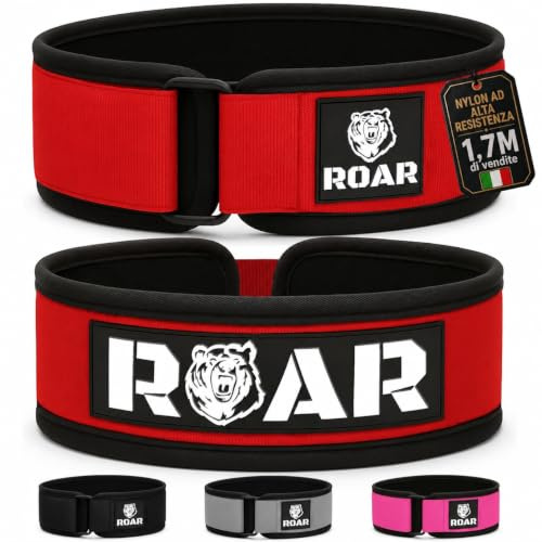 Roar® Premium tyngdlyftningsbälte för seriös funktionell fitness (Röd XS)