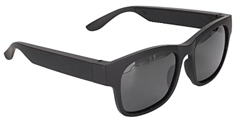 Smarta Glasögon, Trådlösa Bluetooth 5.0 Ljudsolglasögon, Stereobrusreducerande Öppen öronmusik Handsfree-solglasögon med Hörlurar för Cykling, Löpning, Bilkörning, Fiske(Svart)