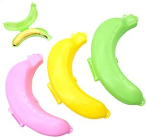 INHEMING 3 Pezzi Caso di Banana,Salva Banana , Proteggi Banana,Scatola Protector Banane, Contenitori a Forma di Banana in Plastica ,Custodia Protettiva per Banana,Salvafreschezza Banana