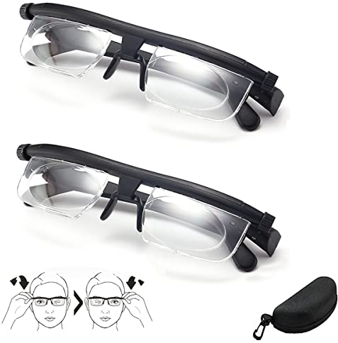 Einstellbare Brille mit Einstellrad,Dioptrien Myopie-Brille,Zum Lesen Kurzsichtig Weitsichtig Unisex Fernlesen. (Color : 2pc)