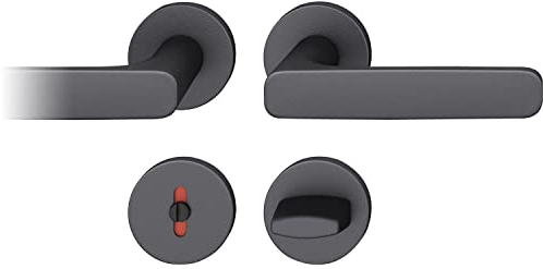 FSB Drückergarnitur 12 1289 ASL auf Rosette WC, schwarz matt ÖNORM