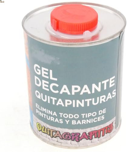 BricoLoco.com Quitapinturas decapante en gel. 750 ml. Decapante pintura y barniz en madera, metal, ladrillo, pared, suelo. Limpiador graffiti. Quitar pintura y graffitis (1x750 ml.)