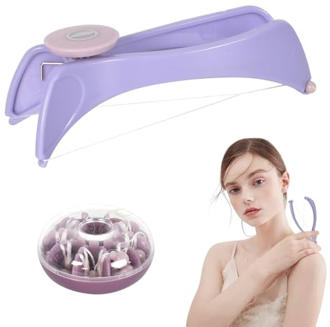 Epilatore Portatile Manuale per la Rimozione dei Peli del Viso con 9 Fili Pretagliati Extra Resistenti, Depilatore Donna per Labbro Superiore