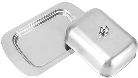 Generic Butter Dish with Lid, Double Insulation Design, Stainless Steel with Lid Covered Butter Dish for Kitchen and Dining Room