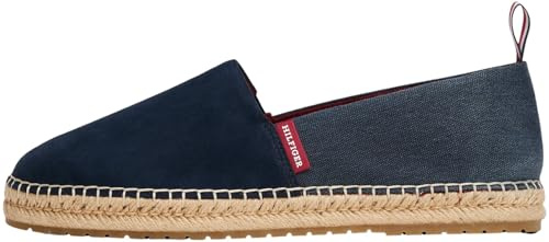 Tommy Hilfiger Alpargatas Hombre Flex Mix de Ante, Azul (Desert Sky), 45