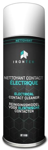 Nettoyant Contact Électrique | IRONTEK | 400ml | nettoyant Contact électrique, Spray Contact | Élimine humidité & Corrosion, Film Protecteur | Usage Pro & Particulier, Rapide & Efficace