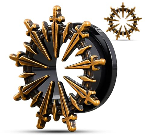 COOEAR Écrou de rechange en forme d'épée, tunnel et plug en hélice pour oreille, mesureur de chair pour boucles d'oreilles, 1 paire d'expandeur d'écarteur pour piercing., 7/8(22mm), Acier inoxydable