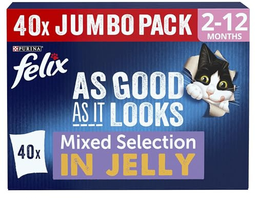 FELIX As Good As it Looks Kitten Mixed Selection in Jelly Wet Cat Food 40x85g