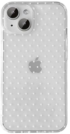 QLTYPRI Skal för iPhone 13/14, Gulligt Prickigt Mönster, Transparent | Aesthetic Prickmönster Mobilskal, Söt och Moderiktig, Speciellt Utformad för Kvinnor och Tjejer, TPU Stötsäkert Mobilfodral