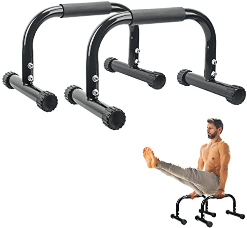 AmazeFan Parallettes Bars, Push Up Bars Strength Training For Handstands, Full Planche & Dips, Calisthenic, Gymnastic, [17x10x10in] Push Up Stands Handle for Floor Workouts Calisthenics Equipment