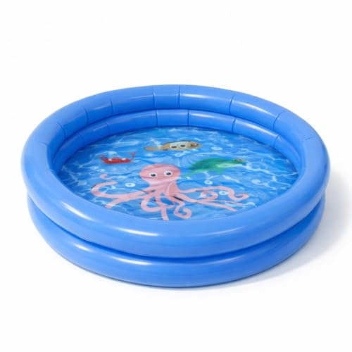Uppblåsbar pool – uppställningspool blå – rund för barn och vuxna – för trädgård – slitstarkt PVC-fodral för badnöje (Ø 76 cm)