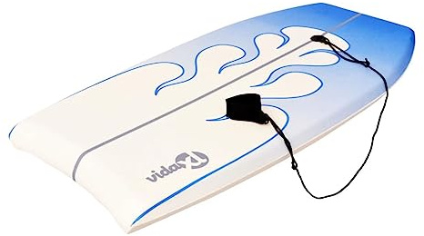 Mangloder Bodyboard blå 94 cm för surfing vågig ridning vattensport strand hav med säkerhetskoppel och flytande skumkärna för vuxna barn nybörjare utomhus