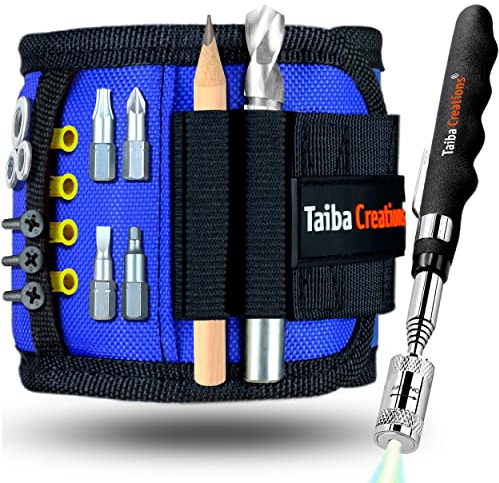 Cadeaux pour hommes, bracelet magnétique artisanal avec tige magnétique et crayon pour maintenir les vis et les clous, idées de cadeau pour la fête des pères, la fête des hommes, un anniversaire