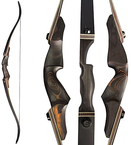 SHARROW 60 Zoll Recurvebogen Set Erwachsene 25-60 Lbs Takedown BogenschießEn Jagdbogen Pfeil Bogen Set Erwachsene Sportbogen Langbogen Recurve Bogen Pfeil Set Recurvebow Rechtehand(30Lbs, Bogen)