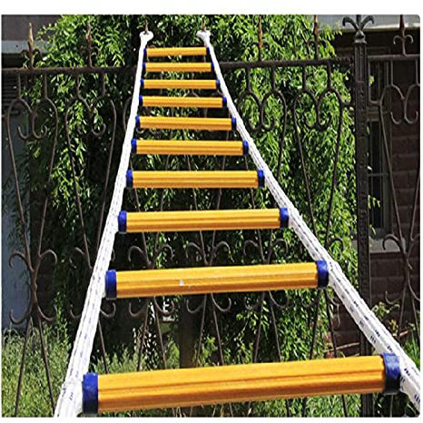 ZXCVBAS Rope Ladder,Safety Rope Ladder,Escape Ladders,Emergency Ladders,Emergency Fire Escape Rope Ladder 2 Story Homes,for 1-4 Story Windows,Anti-Slip Step Safety Rope Ladders,15m/49.21ft