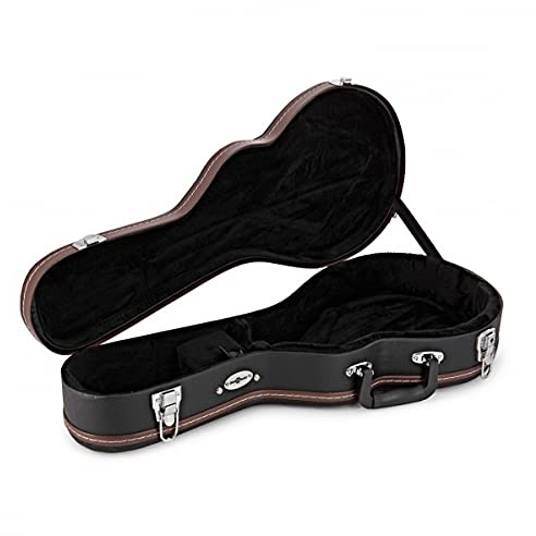Mandolin Hard Case by Gear4music - Lockable with Plush Interior | Suitable for most mandolins, sturdy lockable catches, plush interior with accessory compartment