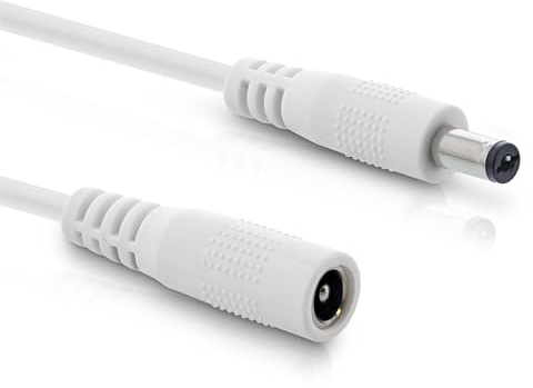 InLine - DC Verlängerungskabel, Universal Netzteil Verlängerungskabel für LED Streifen, Überwachungskameras, Drucker, Router, Switches uvm., DC Stecker/Buchse 5,5 x 2,1mm, weiß, 2m
