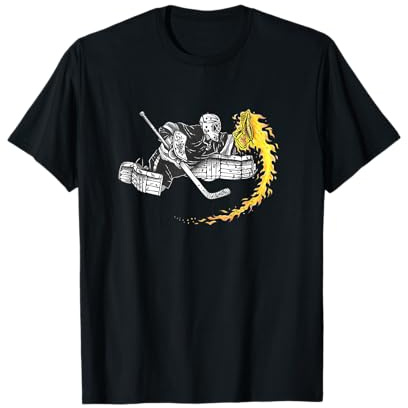 Ice Hockey Goalie Glove on Fire SAVE T-Shirt