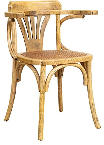 Biscottini Sedia sala da pranzo Thonet 77x42x45 cm | Sedie legno massello | Sedie in legno da cucina | Sedie con braccioli vintage | Poltrona ingresso | Poltroncina soggiono