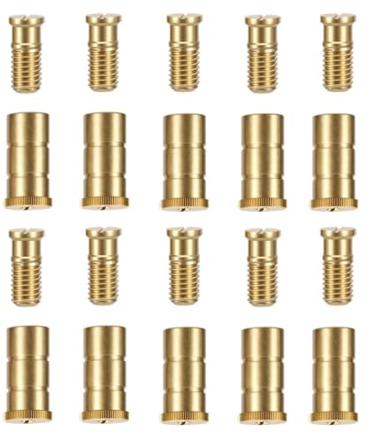 WaterWarden Safety Pool Cover Anchors for Concrete Deck, 10 Pack Brass Anchors and Head Screw Bolts, Heavy Duty