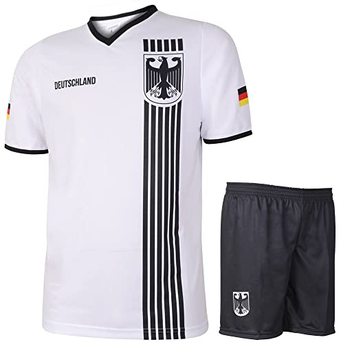Tyskland Fotbollströja Hemma - Ränder Svart Vit - Barn och Vuxna - Pojkar - Fotbollsutrustning - Fotbollspresenter - Sport-T-shirt - Sportkläder - Storlek L