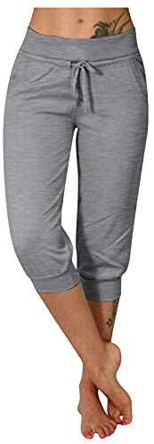 Damen 3/4 Leggings GroßE GrößE Capri Hose High Waist Yoga Leggins Yoga Hose Kurz Stretch Laufhose Freizeithose Leicht Radlerhose Caprihosen Mit Spitze Sommerhose Elegant Knielang Kurze Sporthose