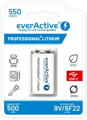 EverActive Pilas Recargables EVHR22-550C 9 V
