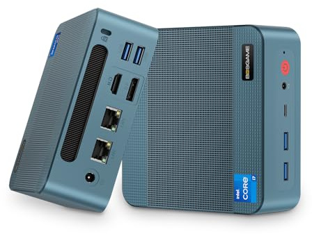 Mini PC Intel i5 12600H(12C/20T, hasta 4.5GHz) 16GB DDR4 512GB SSD NVMe, Doble LAN Windows 11 Pro Mini Ordenador para Oficina y Negocio, Triple Pantalla, WiFi 6E, Bluetooth 5.2
