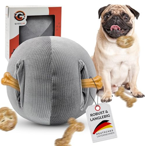 Giso24 Schnüffelball für Hunde - Schnüffelball GINI zur geistigen und körperlichen Auslastung - Intelligenzspielzeug für Hunde zum interaktiven Schnüffeln nach Leckerlis - Schnüffelball Hund