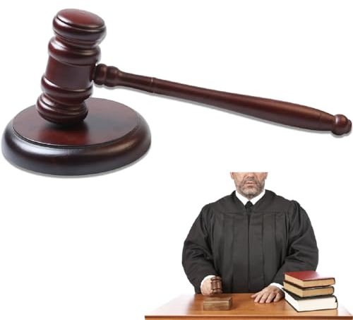 Set di Martello D'Asta in Legno,Martello da Giudice e Blocco di Risonanza,Martello da Giudice in Legno,Martello da Asta in Legno,Martello D'Asta con Blocco Sonoro per Avvocato,Studenti,Giudici,Asta