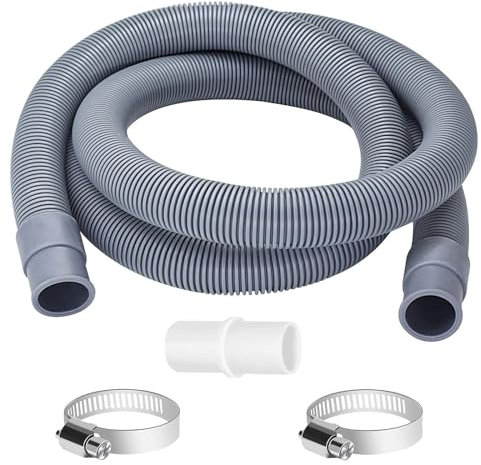 Xpieoyrm 1.5m Ablaufschlauch Verlängerung Set,Ø 20mm Ablaufschlauch Schlauch Waschmaschinenschlauch,Spülmaschinen Schlauch Verlängerung,Abwasserschlauch mit Schlauchverbinder und Schlauchschellen