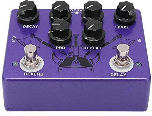 FLEXMAN Pedal de Efecto de Guitarra, Pedal de Efecto Múltiple de Reverberación de Retraso de 2 en 1, Accesorio de Instrumentos Individuales Verdaderos CP ~ 80