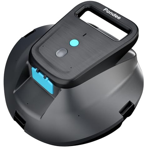 Pondee X1 Poolroboter, Akku Poolsauger mit 120 Min Laufzeit, Selbstparkfunktion, EIN-klick-Bedienung, Poolsauger Bodensauger für 80㎡ Oberirdische Pools, Kabellos & Einfache Handhabung