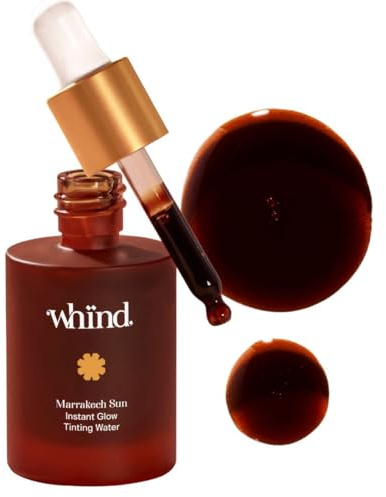 WHIND Marrakech Sun Instant Glow Tinting Water- Self Tanner Face Drops –Bronzing for Face –Lightweight Tanner/Natural Tan- Streak-Free Glow – Tan Drops for Radiant Skin - 1oz / 30ml
