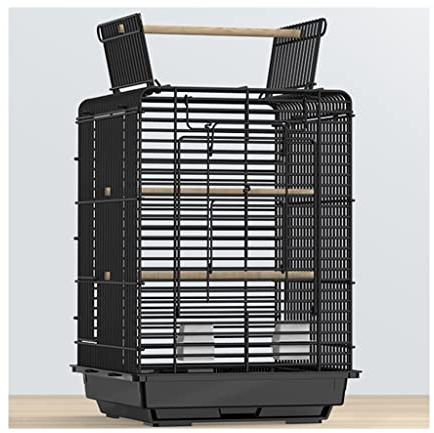 Multifunction Partitioning Pet Bird Cage, Bird Cages for Cockatiels Sunroof Pigeon Cage, Home Villa Bird Aviary, Metal Pigeon Coop, Easy to Clean Install(Black)