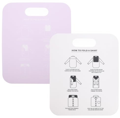 ELAYARD 2 StüCk Kleiderfaltbrett Aus Pp Mit Griffen FüR Hemden Und T-Shirts Schnelles GleichmäßIges Falten Platzsparend Ideal FüR Zuhause Und Reise