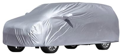 Vattentät Bilöverdrag Universella SUV/Sedan Heltäckande Bilskydd Utomhus Vattentät Sol Regn Snö Dammtålig Skydd UV Bil Silver M-XX Bilskydd(XL)