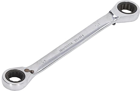 Qudinip Llave de Anillo de Doble Extremo, Herramienta de Trinquete Duradera de Acero Al Cromo Vanadio para Taller de Garaje en Casa, 1 Unidad