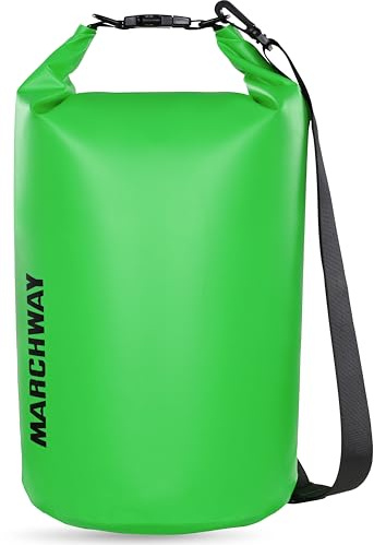 MARCHWAY Floating Waterproof Dry Bag Backpack, Roll Top, 5L/10L/20L/30L/40L | Flexible PVC Mesh Core, Tear Resistant, Welded Seams, Heavy-Duty Buckles & Straps, for Kayaking, Boating, Camping, Beach