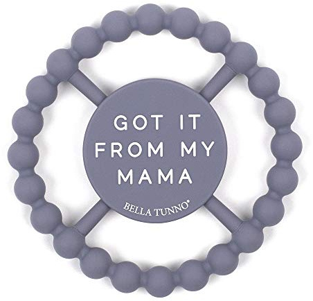 Bella Tunno Happy Teether - Soft & Easy Grip Teething Ring Perfect for Babies and Teething Toys to Help Soothe Gums, Non-Toxic, BPA Free Silicone Teether, Got Mad Love for My Mama