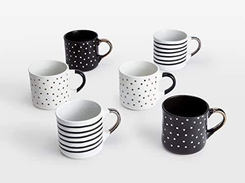 EMS UK LTD Waterside - 6 Piece Stripe & Spots Mugs