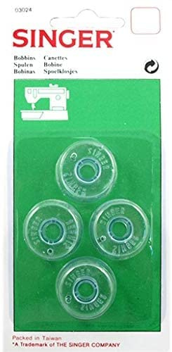 Generico Spoline, Bobine, Rocchetti in plastica Trasparente per Macchine da Cucire Singer Simple, Promise, Start, Tradition, Brilliance, Starlet, Fashion Mate | 4pz | L 20mm H 11mm | Singer Catania